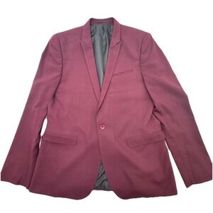 Men's ASOS 3 Piece Suit Berry Jacket 42L Vest Pants See Measurements In Pics